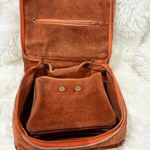 Vintage Ambassador Design Womens Brown Clutch Organizer w/ Removable Pouch
